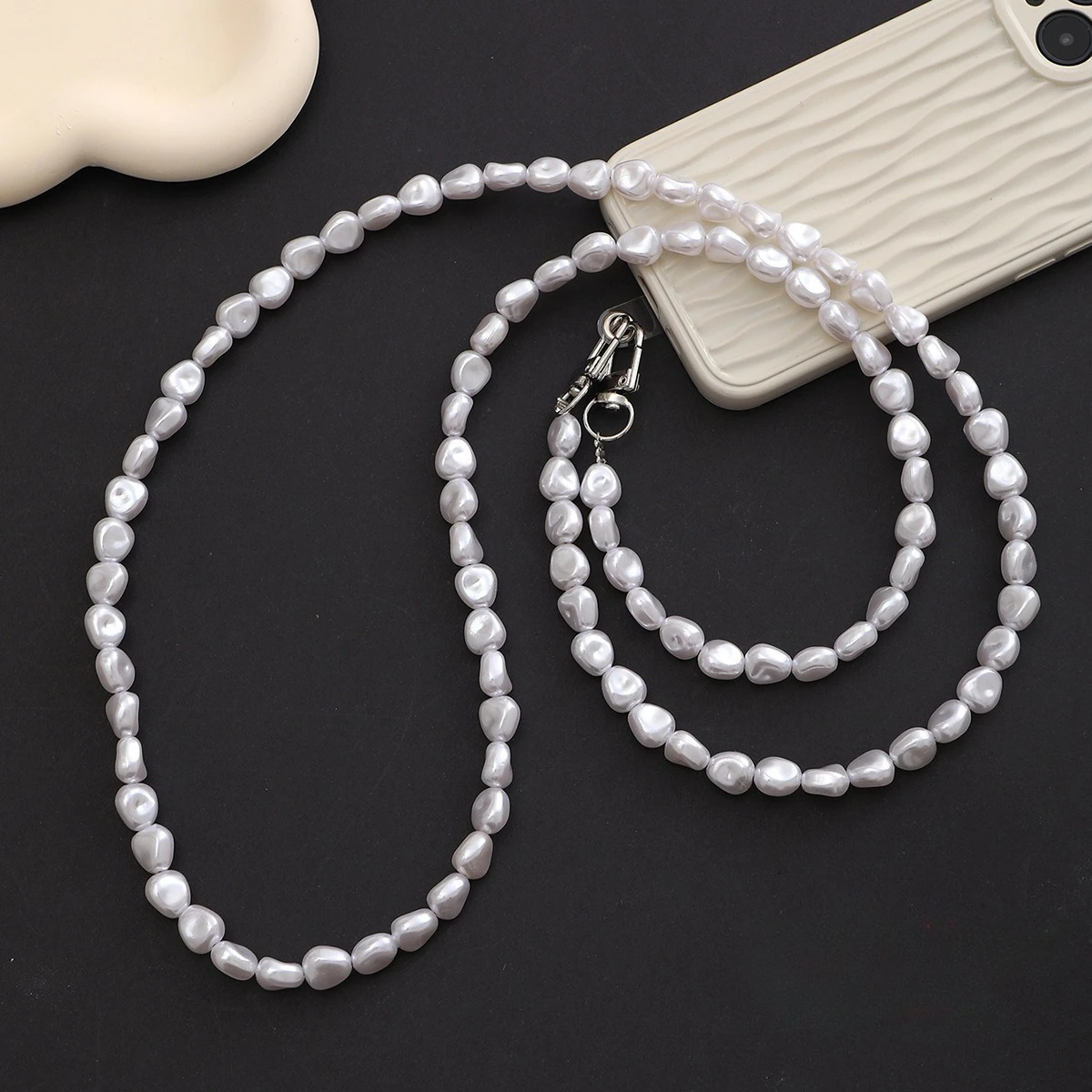 Luxury Bags Duffle - Mobile Phone Lanyard Luxury Pearl Bead