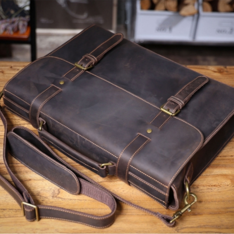 Luxury Bags With Zipper - Luxury Original Men's Handbag Real Leather