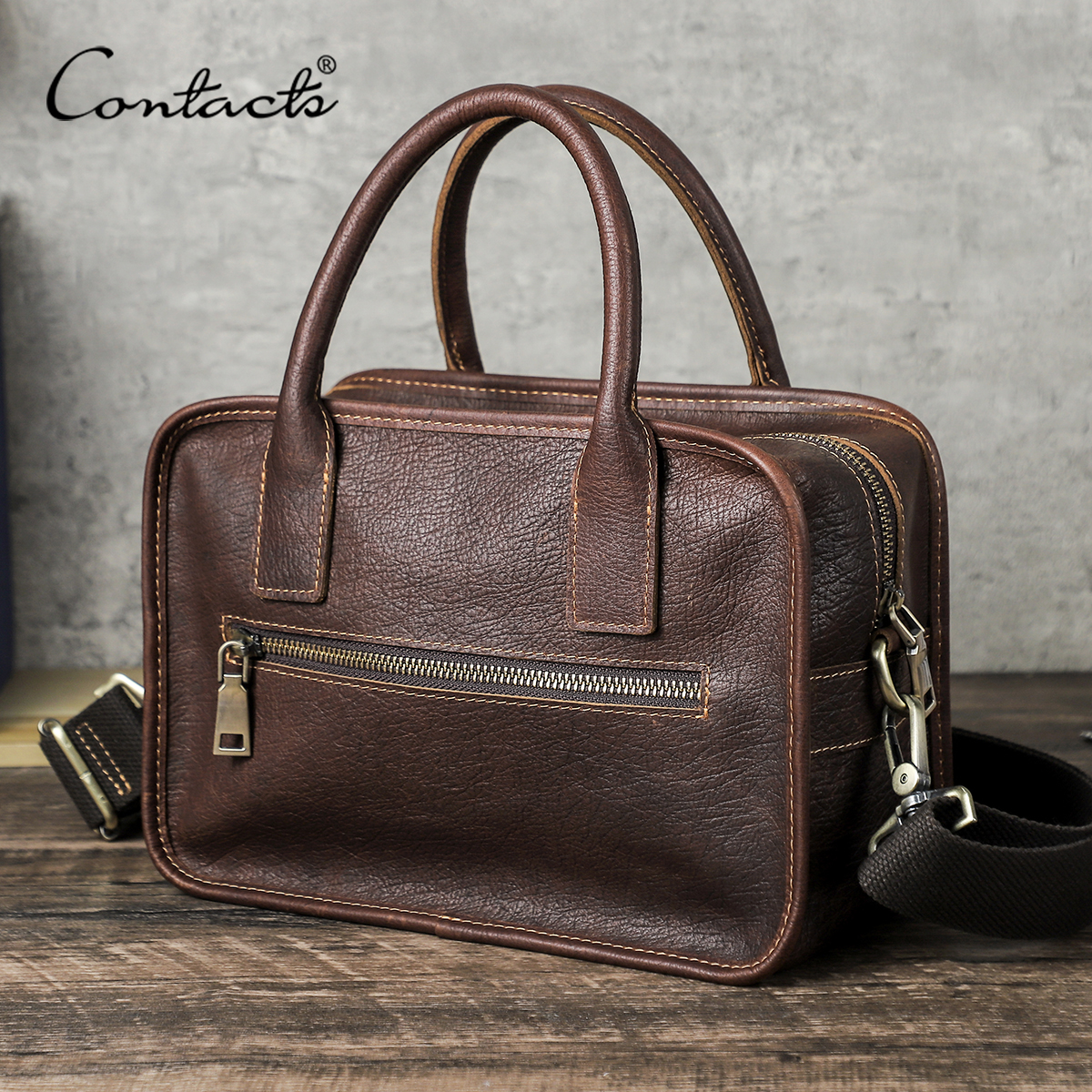 Luxury Bags For Men - CONTACT'S Genuine Leather Men Tote Bags