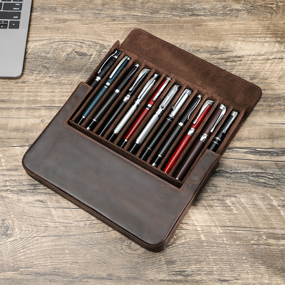Luxury Bags For School - Luxury Genuine Leather 12 Slots Fountain