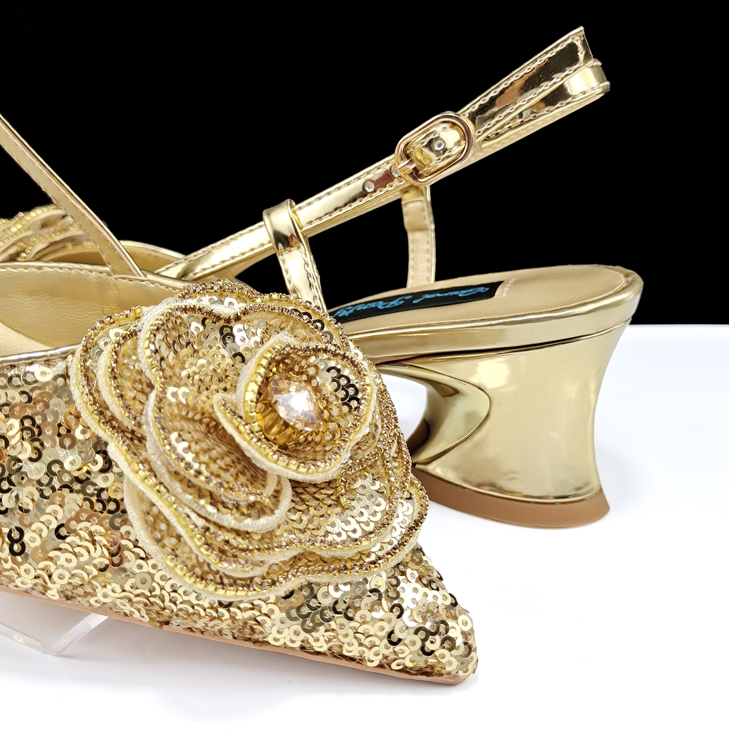 QSGFC Shiny Gold Color Shoes a - Luxury Bags And Shoes avis et prix