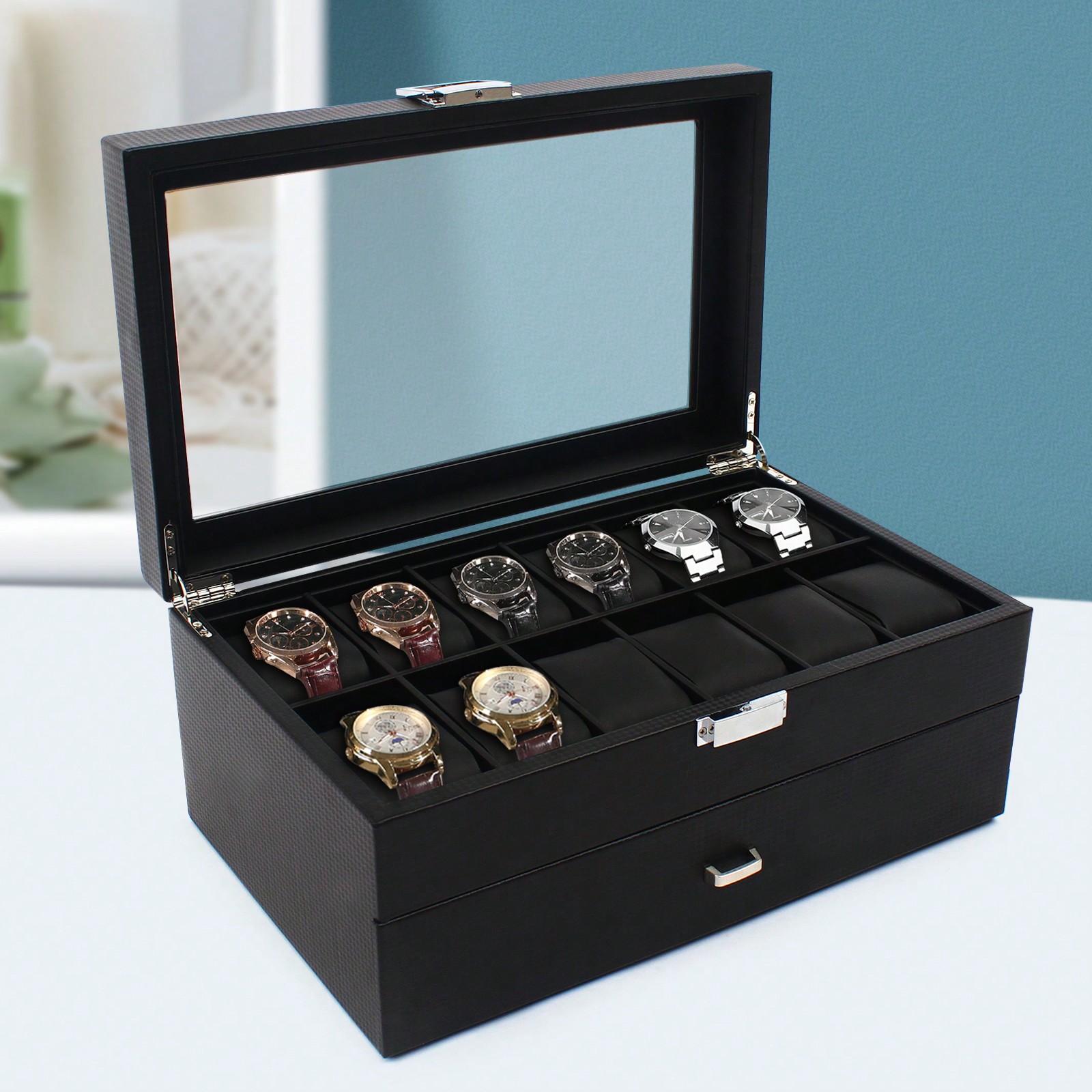 24 Slot Men Watch Display Case - Luxury Bags For Men avis et prix