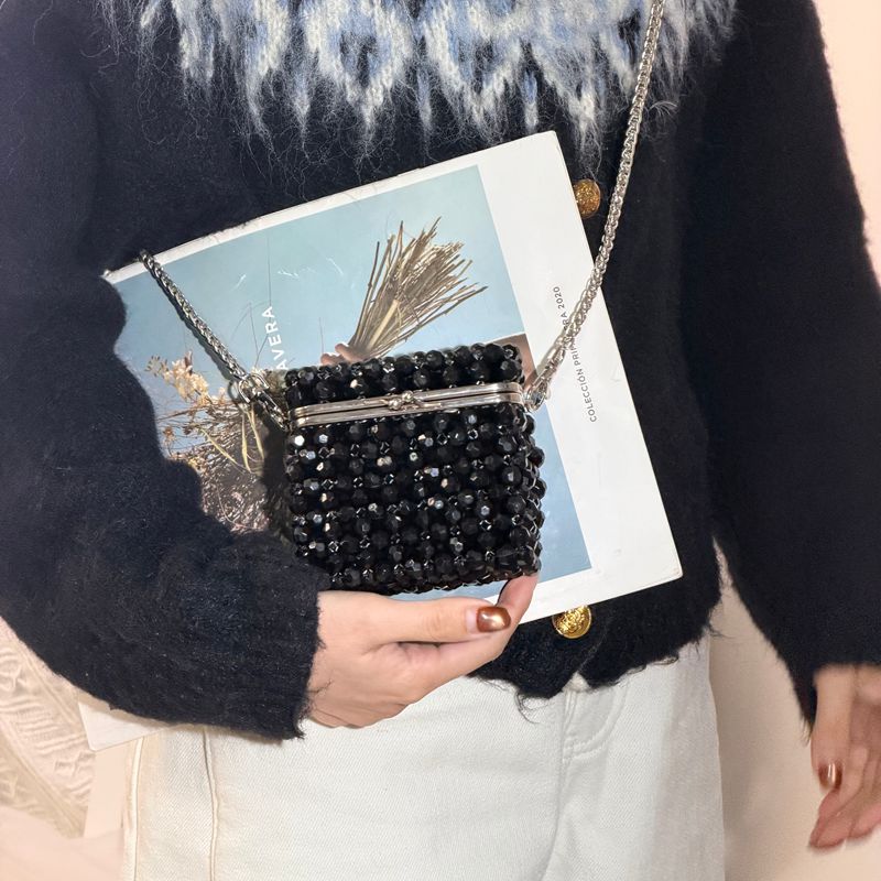 Vintage Black Beaded Clutch Ba - Luxury Bags Store avis et prix