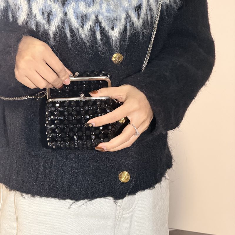Vintage Black Beaded Clutch Ba - Luxury Bags Store avis et prix
