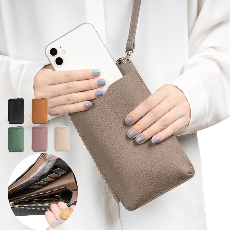 Fashion Genuine Leather Phone  - Luxury Bags With Zipper avis et prix