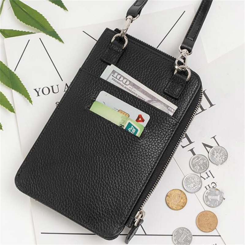 Fashion Genuine Leather Phone  - Luxury Bags With Zipper avis et prix