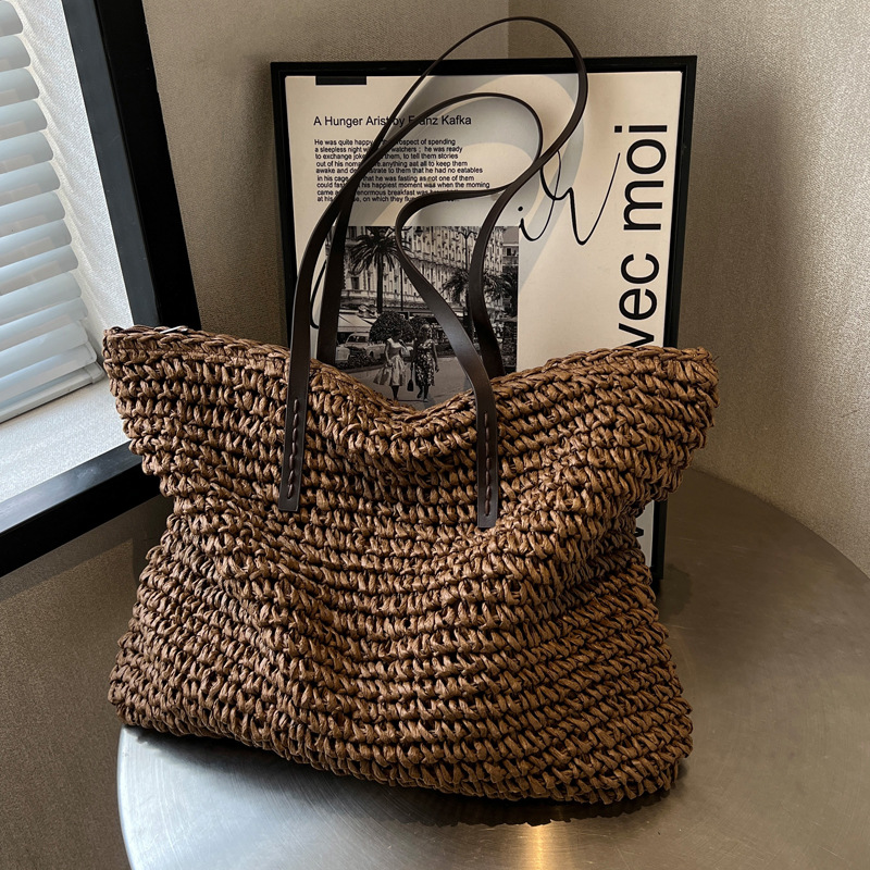 Straw Woven Tote Bags Casual L - Luxury Bags Store avis et prix