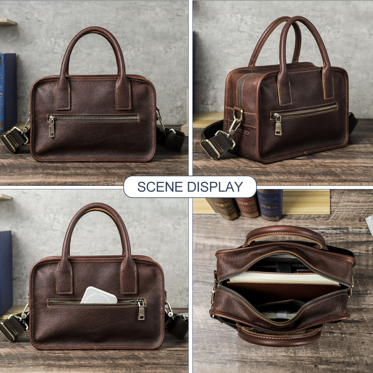 CONTACT'S Genuine Leather Men  - Luxury Bags For Men avis et prix