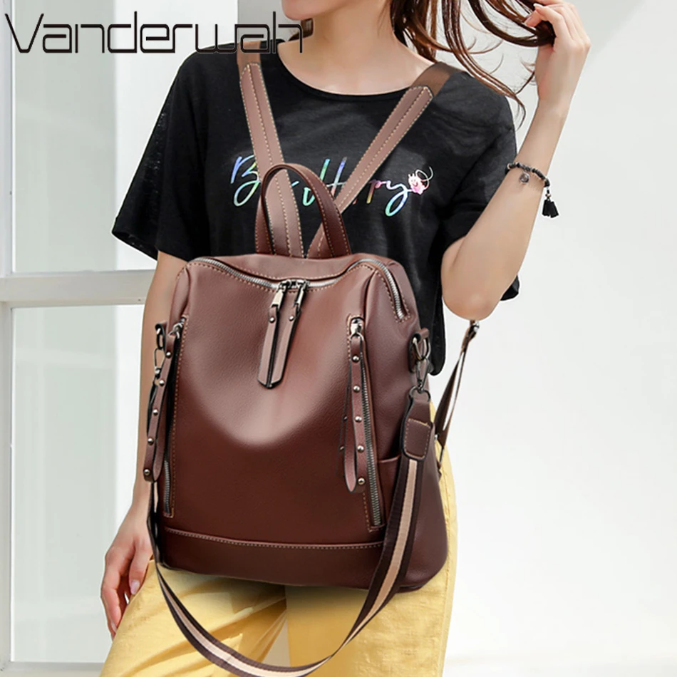 Brand Luxury Backpacks Soft Le - Luxury Bags With Zipper avis et prix