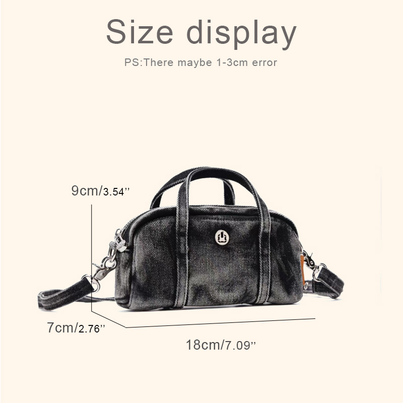 Korean Casual Mini Denim Box B - Luxury Bags With Zipper avis et prix